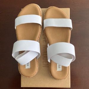 Steve Madden White Sandals.